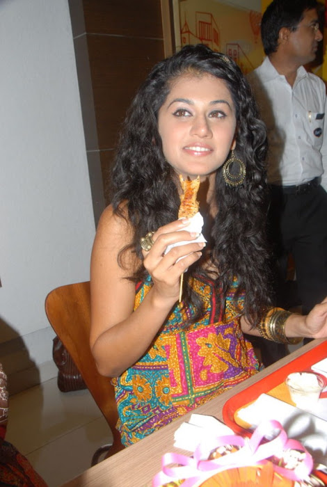tapsee new at venkys xprs food court hot photoshoot